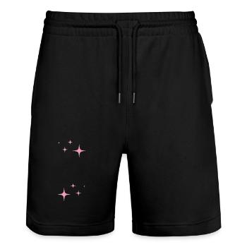 Sparkle Glitter Stars - Stanley/Stella Trainer Unisex Organic Jogging Shorts - black - Front - Nik (191cm) & Marisol (170cm)