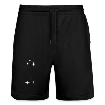Sparkle Glitter Stars - Stanley/Stella Trainer Unisex Organic Jogging Shorts - black - Front - Nik (191cm) & Marisol (170cm)