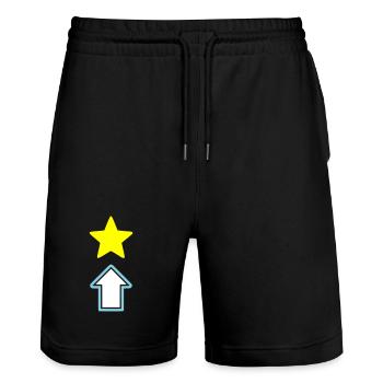 Stern Pfeil Comic Symbol - Stanley/Stella Unisex Bio Joggingshorts Trainer  - Schwarz - Vorne - Nik (191cm) & Marisol (170cm)