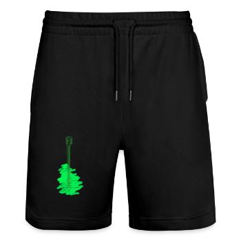 Guitar Watercolor - Stanley/Stella Trainer Unisex Organic Jogging Shorts - black - Front - Nik (191cm) & Marisol (170cm)
