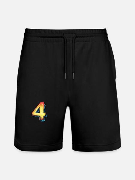 4 Number Comic - Stanley/Stella Trainer Unisex Organic Jogging Shorts - black