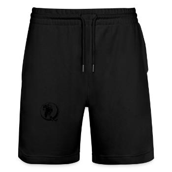 Hockey Spielerin Silhouette - Stanley/Stella Unisex Bio Joggingshorts Trainer  - Schwarz - Vorne - Nik (191cm) & Marisol (170cm)