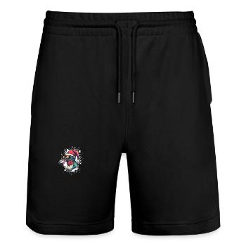 Kolibri Vogel Weihnachten Lustig - Stanley/Stella Unisex Bio Joggingshorts Trainer  - Schwarz - Vorne - Nik (191cm) & Marisol (170cm)