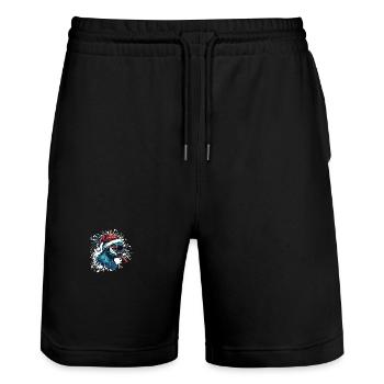Peacock Bird Christmas Funny - Stanley/Stella Trainer Unisex Organic Jogging Shorts - black - Front - Nik (191cm) & Marisol (170cm)