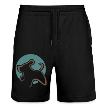 Hund - Stanley/Stella Unisex Bio Joggingshorts Trainer  - Schwarz - Vorne - Nik (191cm) & Marisol (170cm)