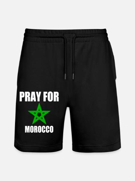 Pray for morocco - Stanley/Stella Trainer Unisex Organic Jogging Shorts - black
