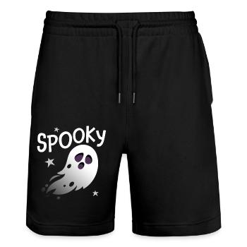 Gruseliges Gespenst Halloween - Stanley/Stella Unisex Bio Joggingshorts Trainer  - Schwarz - Vorne - Nik (191cm) & Marisol (170cm)