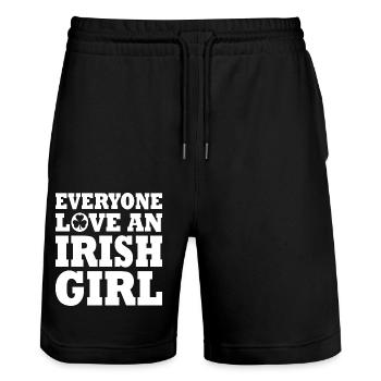 Everyone loves an irish girl - Short de jogging bio TRAINER Stanley/Stella unisexe - noir - Devant - Nik (191cm) & Marisol (170cm)