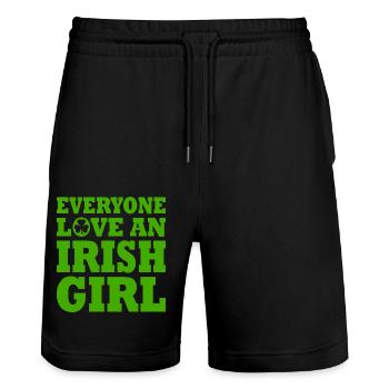Everyone loves an irish girl - Stanley/Stella Trainer Unisex Organic Jogging Shorts - black - Front - Nik (191cm) & Marisol (170cm)