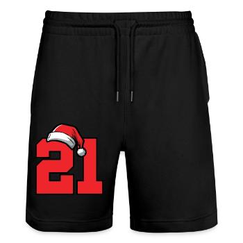 21 Numéro Noël - Short de jogging bio TRAINER Stanley/Stella unisexe - noir - Devant - Nik (191cm) & Marisol (170cm)