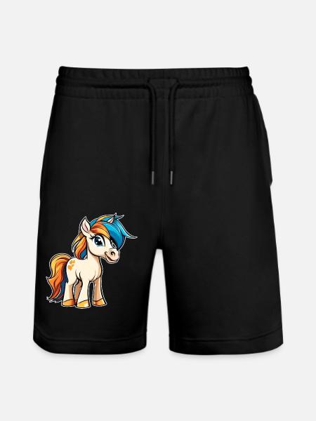 Mignon petit cheval poney - Short de jogging bio TRAINER Stanley/Stella unisexe - noir