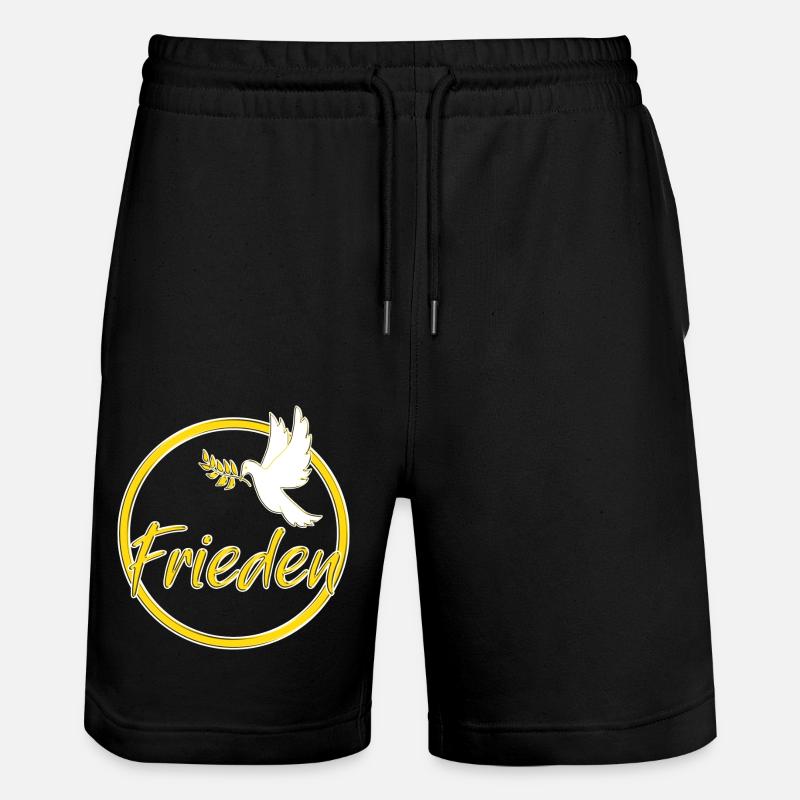 Frieden Friedenstaube - Stanley/Stella Unisex Bio Joggingshorts Trainer  - Schwarz