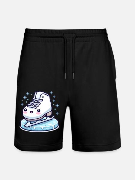 Ice Skating Kawaii - Stanley/Stella Trainer Unisex Organic Jogging Shorts - black