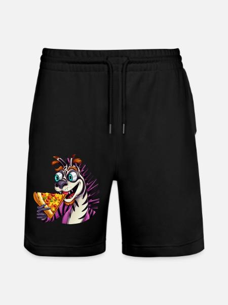 Zebra Pizza Lovers Indulgence - Stanley/Stella Trainer Unisex Organic Jogging Shorts - black