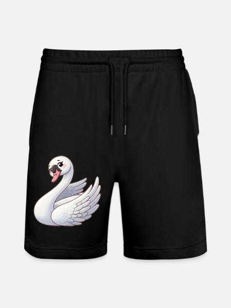 Cygne blanc comme ange céleste - Short de jogging bio TRAINER Stanley/Stella unisexe - noir