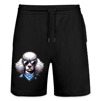 Cool Caniche Lunettes de soleil Bandana Summer Stars - Short de jogging bio TRAINER Stanley/Stella unisexe - noir - Devant - Nik (191cm) & Marisol (170cm)