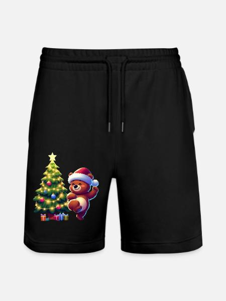 Tanzender Bär - Stanley/Stella Unisex Bio Joggingshorts Trainer  - Schwarz