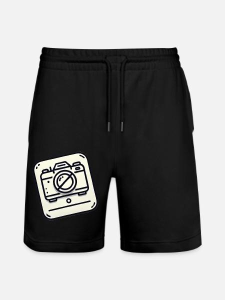No Camera Allowed Icon Design - Stanley/Stella Trainer Unisex Organic Jogging Shorts - black