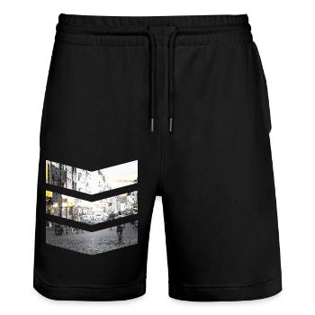 Diamantene Straße in Deutschland - Stanley/Stella Unisex Bio Joggingshorts Trainer  - Schwarz - Vorne - Nik (191cm) & Marisol (170cm)