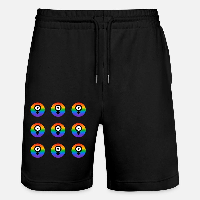 Icônes féministes - Drapeau arc-en-ciel - Short de jogging bio TRAINER Stanley/Stella unisexe - noir
