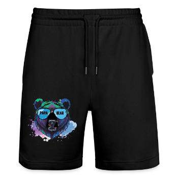 Dad, Bear, Graffiti, Painting, Colorful, Illustration - Stanley/Stella Trainer Unisex Organic Jogging Shorts - black - Front - Nik (191cm) & Marisol (170cm)