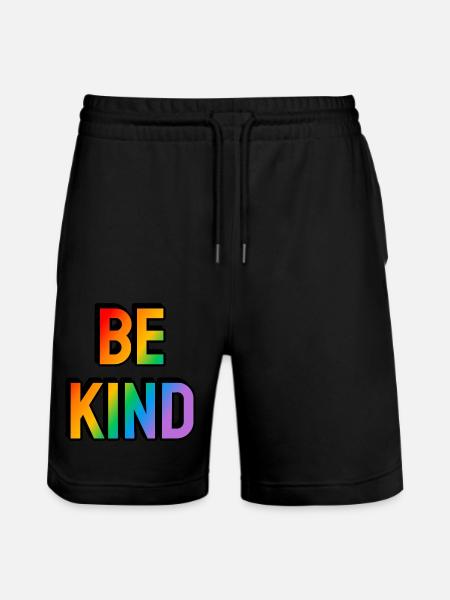 Be kind rainbow gay pride - Stanley/Stella Trainer Unisex Organic Jogging Shorts - black