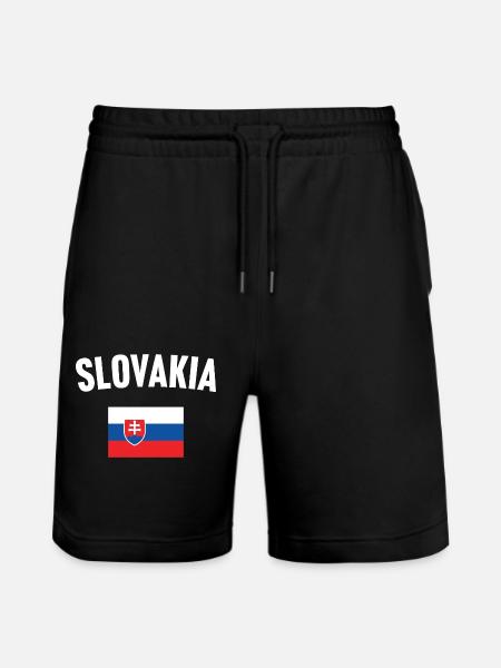 Slovakia Flag - Stanley/Stella Trainer Unisex Organic Jogging Shorts - black