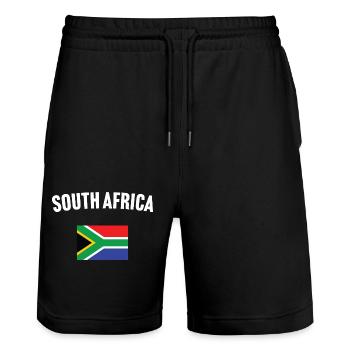Drapeau de l’Afrique du Sud - Short de jogging bio TRAINER Stanley/Stella unisexe - noir - Devant - Nik (191cm) & Marisol (170cm)