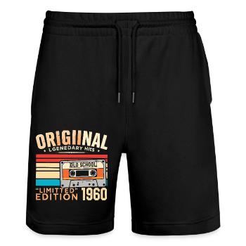 Original 1960er Jahre, legendär seit 1960er Jahren Jahrgang 1960er Jahre - Stanley/Stella Unisex Bio Joggingshorts Trainer  - Schwarz - Vorne - Nik (191cm) & Marisol (170cm)
