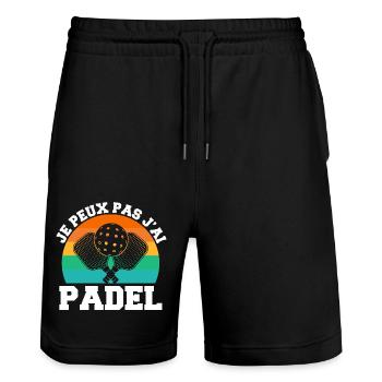 I can't I have padel padelist padel player - Stanley/Stella Trainer Unisex Organic Jogging Shorts - black - Front - Nik (191cm) & Marisol (170cm)