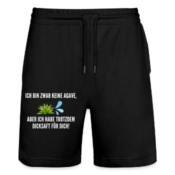 Agavendicksaft Dirtytalk Meme Shirt - Lustig - Stanley/Stella Unisex Bio Joggingshorts Trainer  - Schwarz - Vorne - Nik (191cm) & Marisol (170cm)