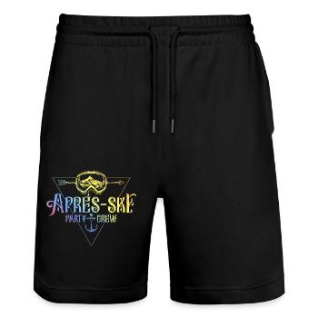 Apres Ski Party Crew Bunt - Stanley/Stella Unisex Bio Joggingshorts Trainer  - Schwarz - Vorne - Nik (191cm) & Marisol (170cm)