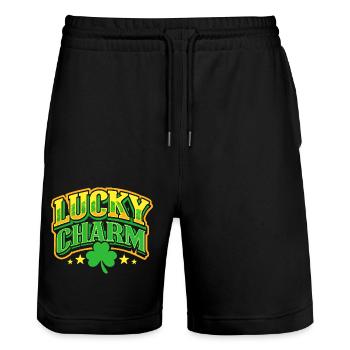 Lucky Charm - St. Patrick's Day - Irland - Stanley/Stella Unisex Bio Joggingshorts Trainer  - Schwarz - Vorne - Nik (191cm) & Marisol (170cm)