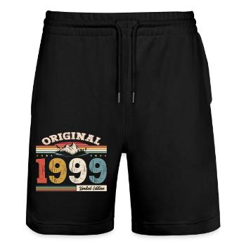 25ème Anniversaire Année 1999 Cru 1999 Original - Short de jogging bio TRAINER Stanley/Stella unisexe - noir - Devant - Nik (191cm) & Marisol (170cm)