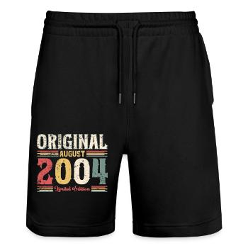 20th Birthday Original August 2004 Year 2004 - Stanley/Stella Trainer Unisex Organic Jogging Shorts - black - Front - Nik (191cm) & Marisol (170cm)