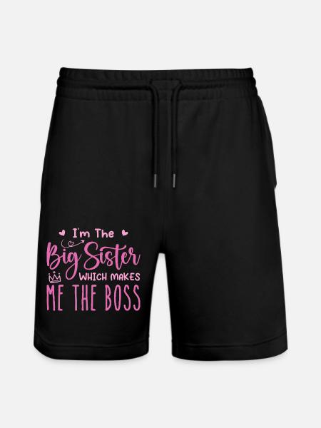 I'm the big sister - Stanley/Stella Trainer Unisex Organic Jogging Shorts - black
