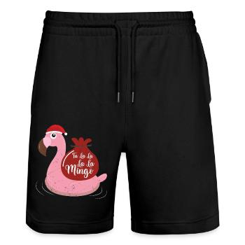 Flamingo Design Lustige Weihnachtspullover - Stanley/Stella Unisex Bio Joggingshorts Trainer  - Schwarz - Vorne - Nik (191cm) & Marisol (170cm)