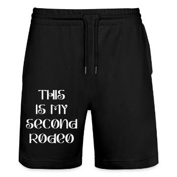 Dies ist mein zweites sarkastisches Rodeo - Stanley/Stella Unisex Bio Joggingshorts Trainer  - Schwarz - Vorne - Nik (191cm) & Marisol (170cm)