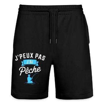 J peux pas j ai Pêche - Short de jogging bio TRAINER Stanley/Stella unisexe - noir - Devant - Nik (191cm) & Marisol (170cm)
