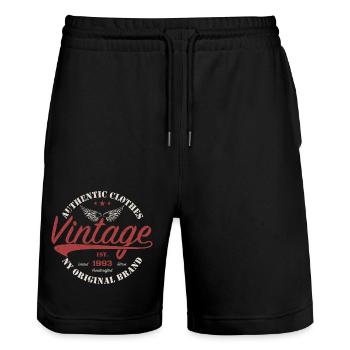 Vintage 1993 Birthday Gift 1993 Retro 1993 - Stanley/Stella Trainer Unisex Organic Jogging Shorts - black - Front - Nik (191cm) & Marisol (170cm)
