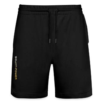 Squat Power 21 - Stanley/Stella Unisex Bio Joggingshorts Trainer  - Schwarz - Vorne - Nik (191cm) & Marisol (170cm)