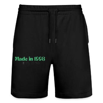 Made in 1998 - Perfection since day 1 - Stanley/Stella Trainer Unisex Organic Jogging Shorts - black - Front - Nik (191cm) & Marisol (170cm)