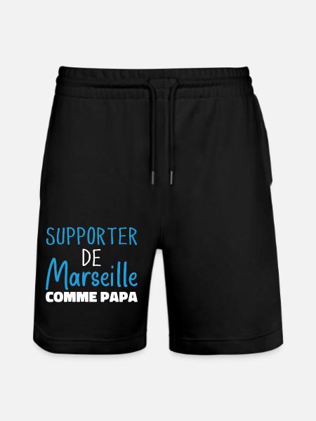 Lapsihuumori Marseille Marseillen kannattaja - Stanley/Stella Trainer unisex luomu-collegeshortsit - musta
