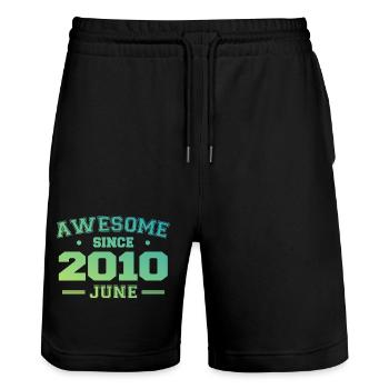 June 2010 Birthday Year 2010 June Gift 2010 - Stanley/Stella Trainer Unisex Organic Jogging Shorts - black - Front - Nik (191cm) & Marisol (170cm)