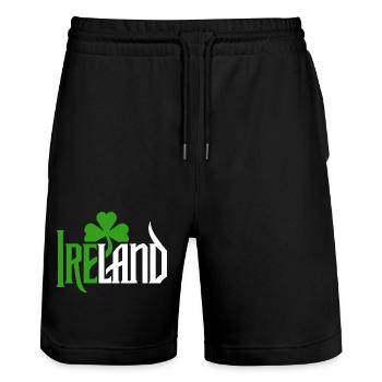 Ireland - Happy St. Patrick's Day - Kleeblatt - Stanley/Stella Unisex Bio Joggingshorts Trainer  - Schwarz - Vorne - Nik (191cm) & Marisol (170cm)