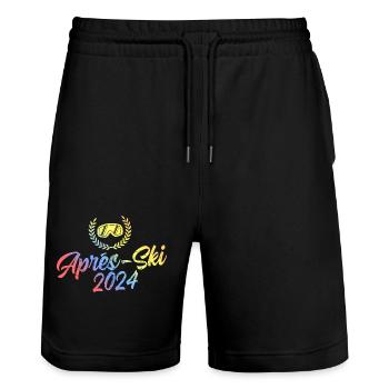 Masque de ski coloré après-ski 2024 - Short de jogging bio TRAINER Stanley/Stella unisexe - noir - Devant - Nik (191cm) & Marisol (170cm)