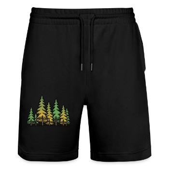 Arbres de la forêt - Short de jogging bio TRAINER Stanley/Stella unisexe - noir - Devant - Nik (191cm) & Marisol (170cm)