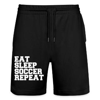 Eat Sleep Soccer Repeat Cool Sport Player Soccer - Short de jogging bio TRAINER Stanley/Stella unisexe - noir - Devant - Nik (191cm) & Marisol (170cm)