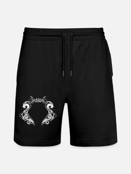 white coat of arms - Stanley/Stella Trainer Unisex Organic Jogging Shorts - black