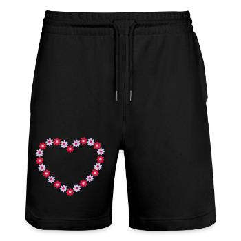 Blume Herz - Stanley/Stella Unisex Bio Joggingshorts Trainer  - Schwarz - Vorne - Nik (191cm) & Marisol (170cm)